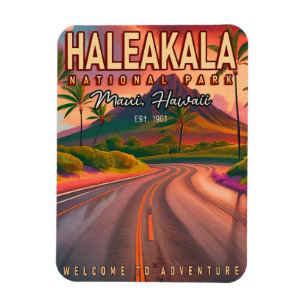Haleakala-Nationalpark Maui-Straße Vulkan Vintage Magnet