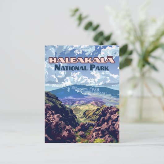 Haleakala Nationalpark Maui Vulkan Hawaii Postkarte (Stehend Vorderseite)