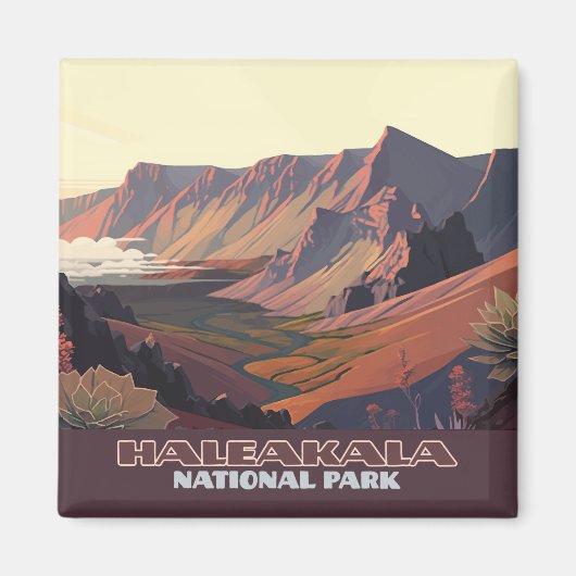 Haleakala Nationalpark Maui Vulkan Krater Magnet (Vorne)