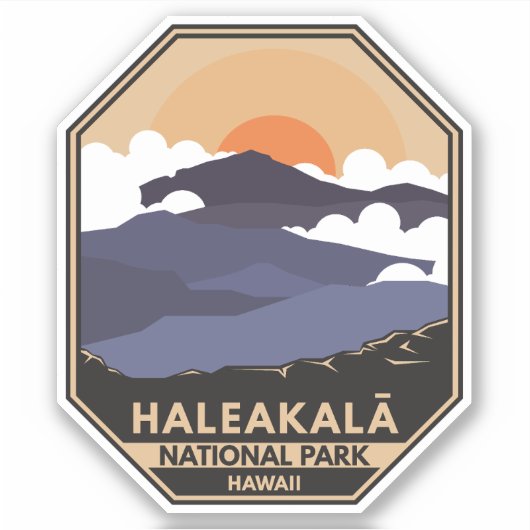 Haleakala Nationalpark Retro Emblem Aufkleber (Vorderseite)