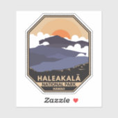 Haleakala Nationalpark Retro Emblem Aufkleber (Blatt)