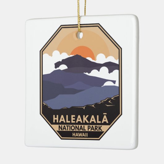 Haleakala Nationalpark Retro Emblem Keramikornament (Links)