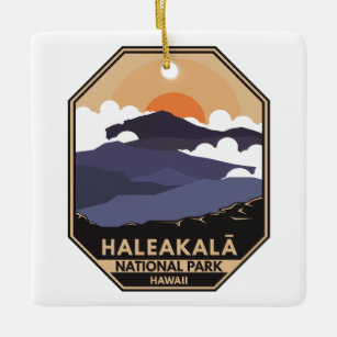 Haleakala Nationalpark Retro Emblem Keramikornament