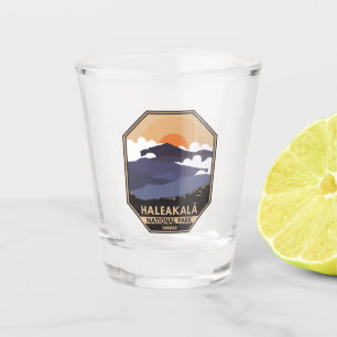 Haleakala Nationalpark Retro Emblem Schnapsglas