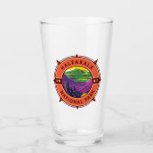 Haleakala Nationalpark Retro Kompass Emblem Glas (Vorderseite)