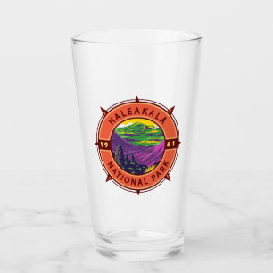 Haleakala Nationalpark Retro Kompass Emblem Glas