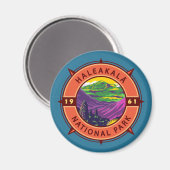 Haleakala Nationalpark Retro Kompass Emblem Magnet (Vorderseite/Rückseite)