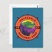Haleakala Nationalpark Retro Kompass Emblem Postkarte (Vorne/Hinten)