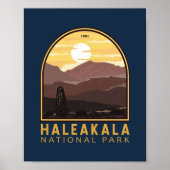 Haleakala Nationalpark Vintages Emblem Poster (Vorne)