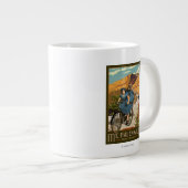 Haleakala Radfahren Hawaii Jumbo-Tasse (Vorderseite Rechts)
