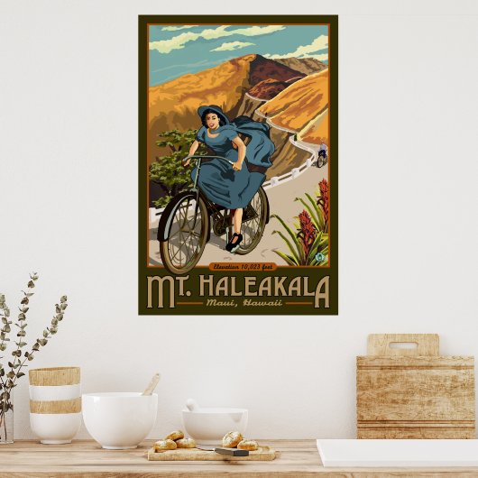 Haleakala Radtour Hawaii Poster (Küche)