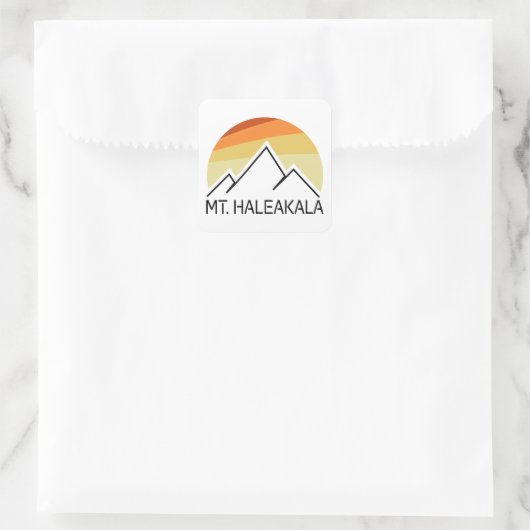 Haleakala Retro Quadratischer Aufkleber (Tasche)
