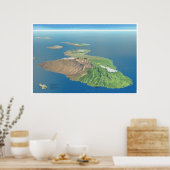 Haleakala und Maui-Kartenplakat Poster (Küche)