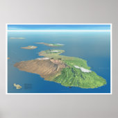 Haleakala und Maui-Kartenplakat Poster (Vorne)