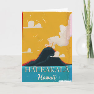 Haleakalā vulkan Vintag Hawaii Reiseplakat Feiertagskarte