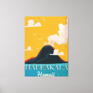 Haleakalā vulkan Vintag Hawaii Reiseplakat Leinwanddruck