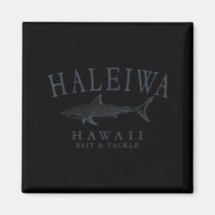 Haleiwa Hawaii Hai Retro-Schiefer Kunst Angeln Magnet