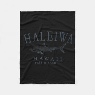 Haleiwa Hawaii Hai Retro-Schiefer Kunst Angeln Tan Fleecedecke