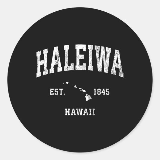 Haleiwa Hawaii Hi Athletic Sports Runder Aufkleber (Vorderseite)