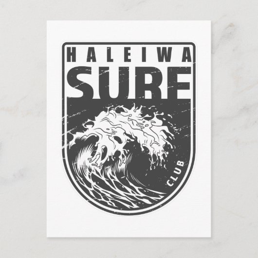 Haleiwa Surf Club Hawaii Emblem Postkarte (Vorderseite)