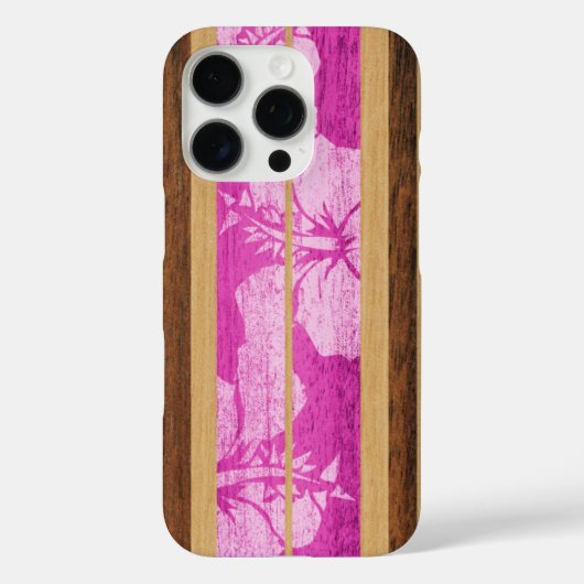 Haleiwa Surfboard Hawaiian Pink Case-Mate iPhone Hülle (Rückseite)