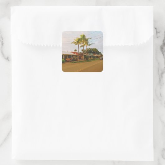 Haleiwa Surfer Town Quadratischer Aufkleber (Tasche)