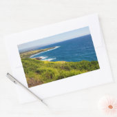 Haleokane Blick über die Bucht von Honuapo Rechteckiger Aufkleber (Umschlag)