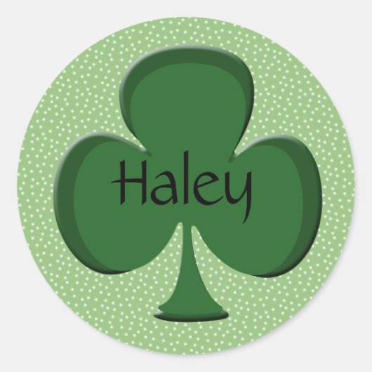 Haley Kleeblatt Name Sticker / Siegel (Vorderseite)
