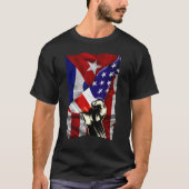 Half American Flag Cuban ROOTS USA Flag Cuba DNA T-Shirt (Vorderseite)