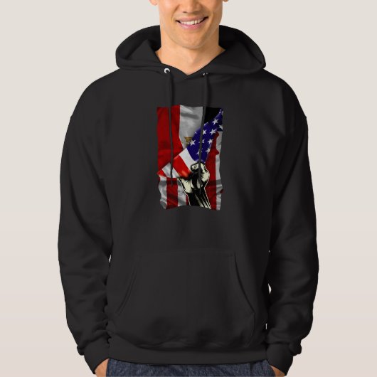 Half American Flag Egyptian ROOTS USA Flag Egypt D Hoodie (Vorderseite)