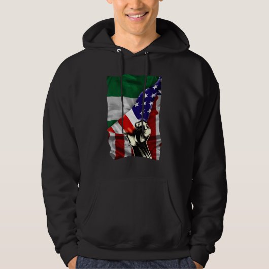 Half American Flag Nigerian ROOTS USA Flag Nigeria Hoodie (Vorderseite)