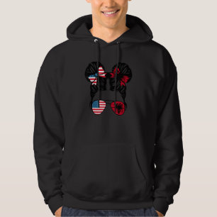 Half American Half Albanian Girl USA Albania Flag Hoodie