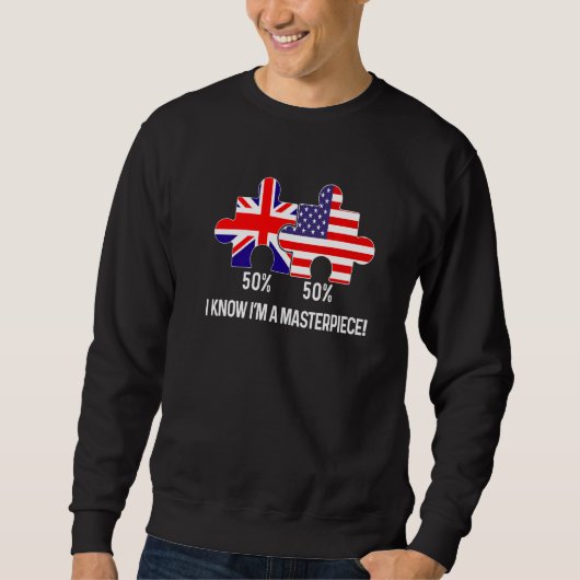 Half American Half British Flag Map Combined USA U Sweatshirt (Vorderseite)