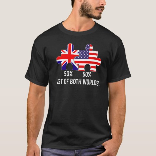 Half American Half British Flag Map Combined USA U T-Shirt (Vorderseite)