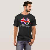 Half American Half British Flag Map Combined USA U T-Shirt (Vorne ganz)