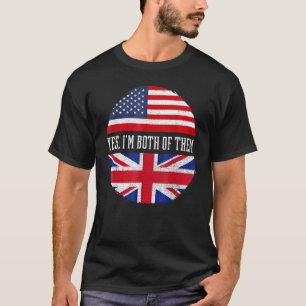 Half American Half British USA Flag Vereinigtes Kö T-Shirt