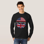Half American Half British USA Flag Vereinigtes Kö T-Shirt (Vorne ganz)
