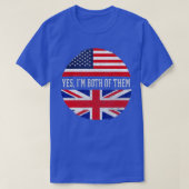 Half American Half British USA Flag Vereinigtes Kö T-Shirt (Design vorne)
