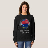 Half American Half Curaçaoan USA Curaçao Flag Mens Sweatshirt (Vorne ganz)