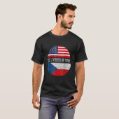 Half American Half Czech USA Flag Czech Republic H T-Shirt (Vorne ganz)