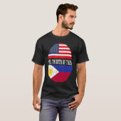 Half American Half Filipino USA Flag Philippinen H T-Shirt (Vorne ganz)
