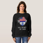 Half American Half Israeli USA Israel Flag Mens Wo Sweatshirt (Vorne ganz)