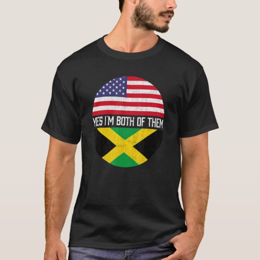 Half American Half Jamaican Usa Flag Family Herita T-Shirt (Vorderseite)
