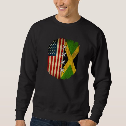 Half American Half Jamaican USA Flag Jamaica Flag Sweatshirt (Vorderseite)