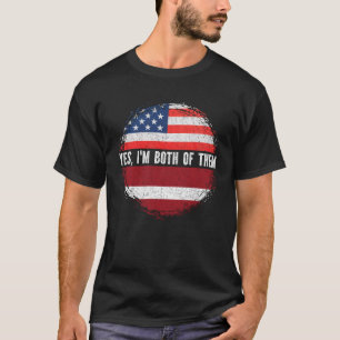 Half American Half Latvian USA Flag Latvia  T-Shirt