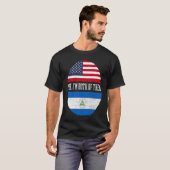 Half American Half Nicaraguan USA Flag Nicaragua H T-Shirt (Vorne ganz)