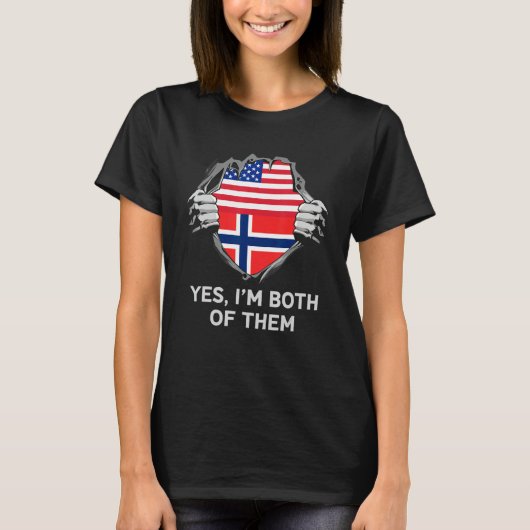Half American Half Norwegian USA Norway Flag Mens T-Shirt (Vorderseite)