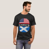Half American Half Scottish USA Flag Scotland Heri T-Shirt (Vorne ganz)