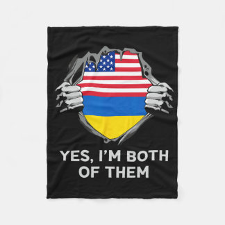 Half American Half Ukrainian Usa Ukraine Flag Mens Fleecedecke