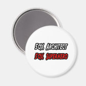 Half Architect Half Superhero Magnet (Vorderseite/Rückseite)